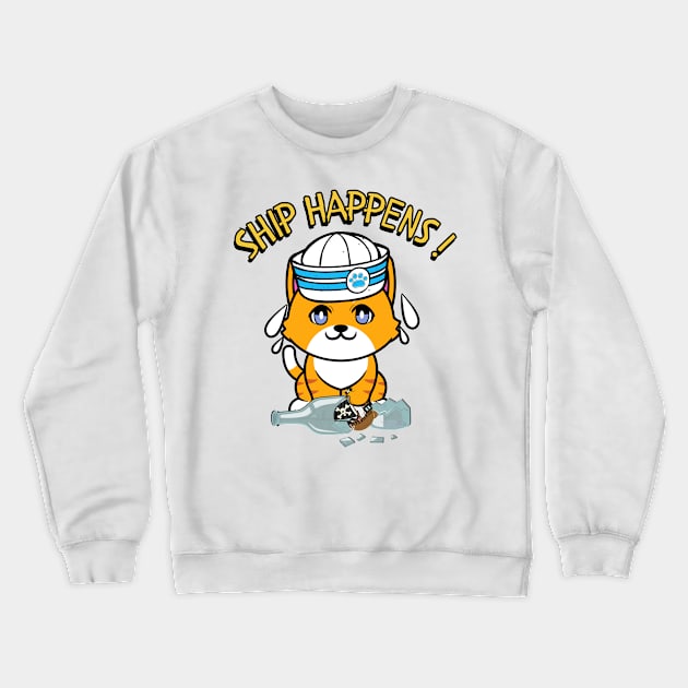 Ship Happens - Orange cat Crewneck Sweatshirt by Pet Station